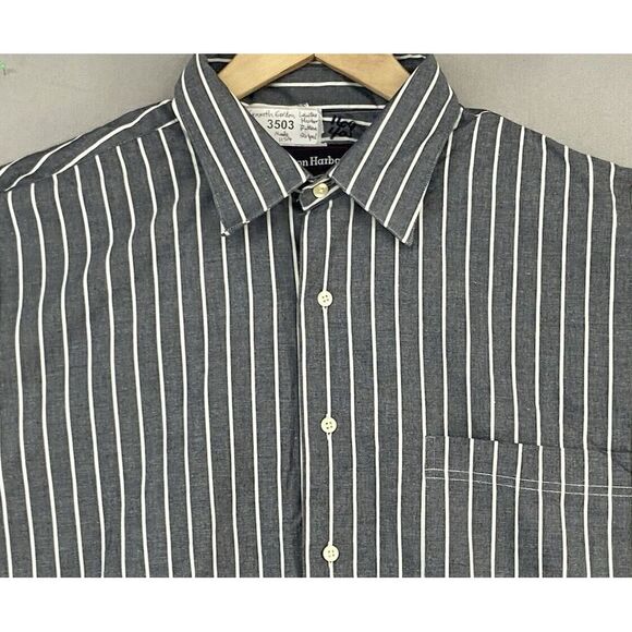 VTG Kenneth Gordon‎ Button Shirt Mens XL Striped MADE IN USA Dress Short Sleeve - Picture 2 of 15